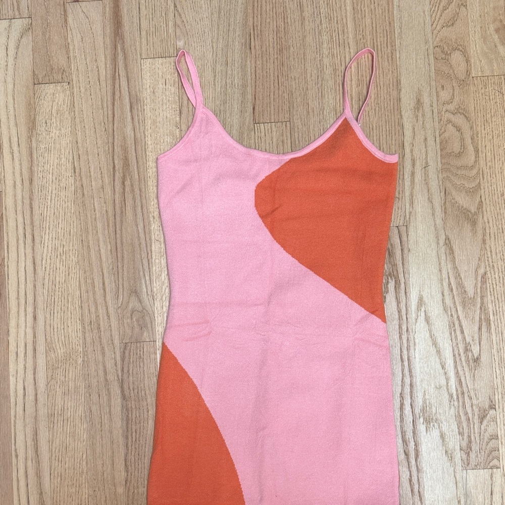 Maxi Dress Bodycon- Pink and Orange - Picture 2 of 4